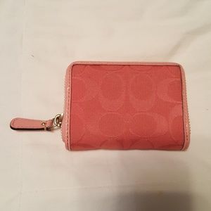Coach zip around mini wallet